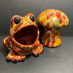 Vintage kitchen frog and mushroom Psychedelic color scheme 1976 Retro kitchen